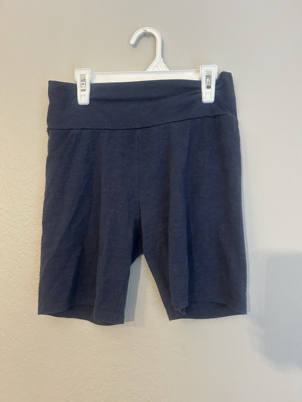 Full Tilt Women's Blue Knit Biker Shorts High Rise Pull-On Stretch Solid S